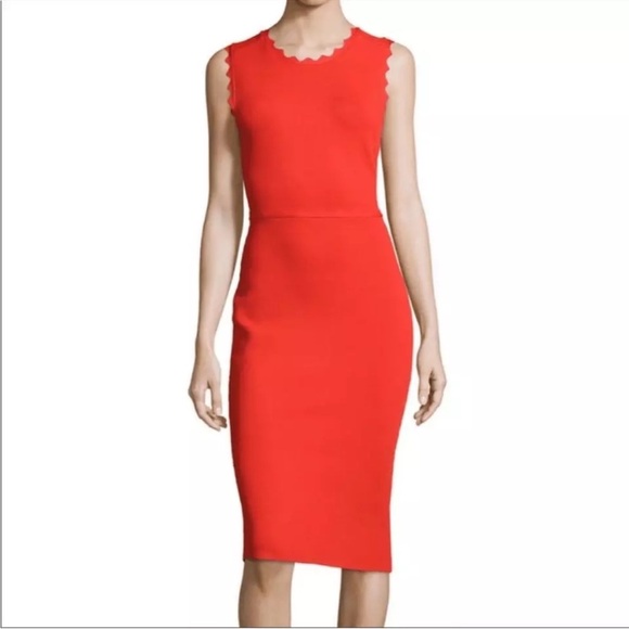 A.L.C. Scalloped Sheath Bodycon Bandage Midi Dress - Picture 2 of 9